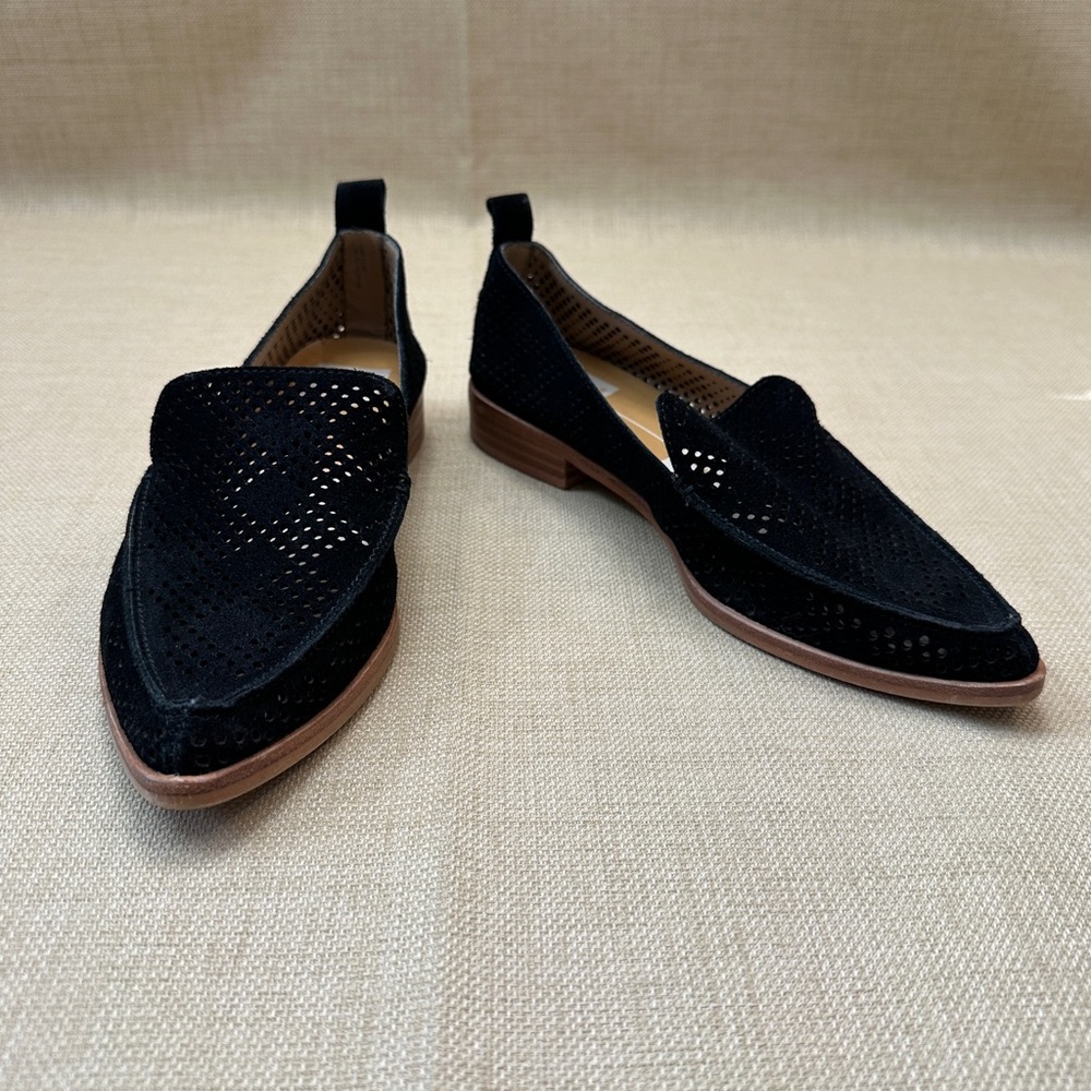 Dolce Vita 'Kleo' Black Suede Cutout Pointy Toe Loafer Slip On